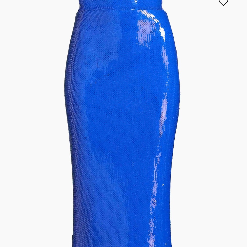 Dazzling Blue Sequin Pencil Skirt